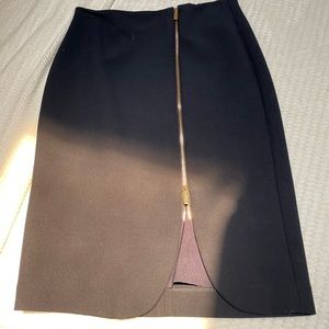 Navy blue side zipper skirt